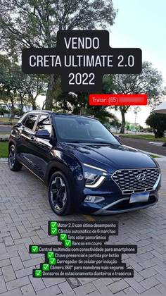 HYUNDAI CRETA 2.0 FLEX ULTIMATE AUTOMÁTICO HYUNDAI CRETA 2.0 FLEX ULTIMATE AUTOMÁTICO
